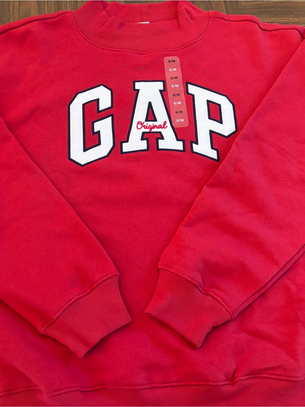 GAP Red Crewneck Sweatshirt with White Logo